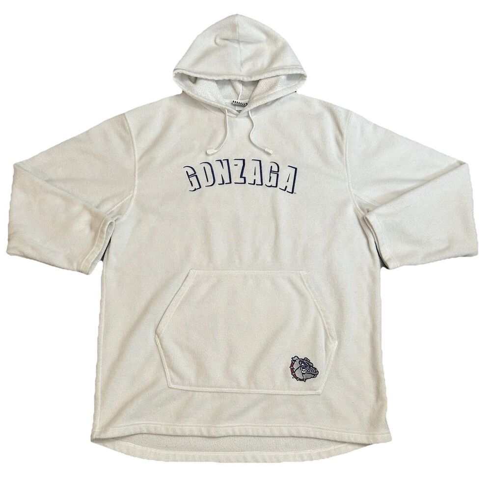 Vintage Foot Locker Gonzaga Bulldogs Hoodie Mens 3XL White Fleece Pullover Y2K